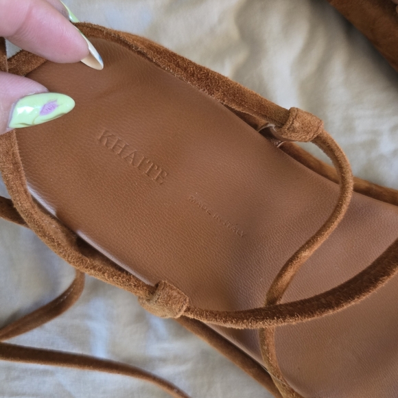 Khaite Alba Suede Ankle-Tie Gladiator Sandals - Picture 6 of 12